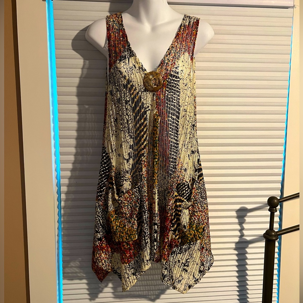 Patterned long tank top